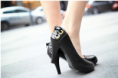 Bow Tie High Heel Platform PU Pumps